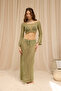 Forio Green Knitwear Crop Skirt Set - 4