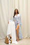 Paleros Ruffle Detail Blue Long Dress - 3
