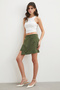 Asymmetrical Cut Gold Buttoned Mini Short Skirt - 2