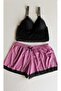 شورت ساتان مع حمالة صدر مزينة بالأحجار من مجموعة أوتلت.