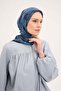 وشاح فيلورا بنمط ألوان مائية باللون الأزرق الداكن 90×90 - 2