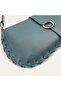 Women's Gray Blue Handbag with Stitching Detail - 3