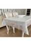Transparent Coated Lace Look Pvc Oilcloth Tablecloth Cream
