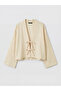 Lcw Modest Beige Shawl Collar Oversize Women's Kimono - 5