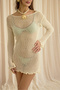 Lefkada Slim Beige Mini Knitwear Dress - 8