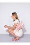 Wrinkled Textured Pink Shk302 Faux Leather, Single Compartment with Snap Fasteners, Hand, Arm and Shoulder Bag - 8