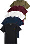 Men's 5-Pack T-Shirt 100% Cotton Single Jersey Comfortable Fit Basic T-Shirt Crew Neck Embroidered T-Shirt