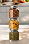 4408 Bormio Set of 3 Glass Jars with Metal Lids Vacuum Lid Storage Organizing Container Set 650ml - 4