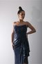 Strapless, Draped Neckline, Slit, Sequined Evening Dress, Engagement Dress - 3