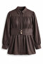 Wide Belted Shirt Y0134 - Brown - 5