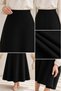 Women's Black Knitted Scuba Crepe Modest and Casual Skirt Height: 94-95 cm - 2
