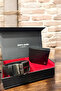 Boxed 100% Genuine Leather Horizontal Wallet Belt & Stylish Men's Leather Slippers 3-Piece Gift Groom Dowry Set - 4