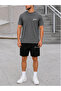 Unisex Actions Daze Two-Piece Summer Black and White Shorts Set - 2
