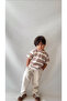 Boy's Striped T-Shirt Gabardine Pants Set - 3