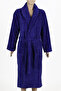 Navy Blue Women'S/Men's Unisex Shawl Collar Home, Hotel, Spa, Bath Robe One Piece - 2