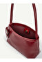 Crinkled Textured Burgundy Shk218 Faux Leather, Snap Fasteners, Glasses Case with Charm, Single Compartment, Hand, Arm and Shoulder Bag - 6