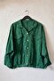 Dark Green Shirt Collar 3/4 Sleeve Buttoned Embroidered Hole Embroidered Cotton Oversize Woven Jacket 65 79 - 2