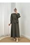 Uçurum Bebe Collar with Stones and Waist-Tightening Skirt Set-Mf612 Khaki