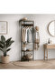 Modern Corner Stand with Shelves and Hooks - 2