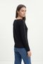 Black Boat Neck Blouse with Stone Detail 8283 - 3
