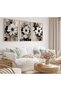 Framed 3-Piece Flower Painting Set Modern Living Room Decoration |   Beige Black Floral Wall Painting