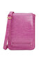 Pink Croc Skin Textured Crossbody Bag