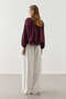 Double Layer Cotton Shirt Plum - 5