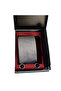 مجموعة منديل ربطات العنق وربطة الأكمام ذات الخطوط الأفقية باللون الفضي والرمادي والأسود في صندوق من الجلد الصناعي كهدية - 3
