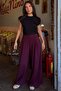 Burgundy Relaxed Fit Pleated Trousers Mg2709 - 3