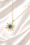 Women's Gold Color North Star Necklace with Enamel Zircon Stones, Sparkling Modern Stylish Design - 3