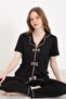 Bamboo Knitted Women's Pajama Set with Bow Tie