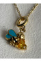 Gold Color Bee Figured Zircon Stone Necklace (45 cm) - 4