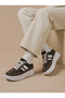 Brown Thick Sole Women's Sneaker – Casual, Comfortable, Modern Striped Sports Shoes
