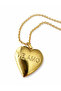 Gold Color Heart Patterned Women's Necklace 316L Stainless Steel Memory Necklace - 7