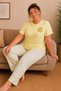 Luna Short Sleeve Women's Pajama Set – Soft Textured, Breathable, Comfortable Homewear Set - 3