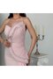 Powder Stone Embroidered Strapless Midi Evening Dress - 5