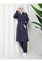 Women's 2 Piece Tracksuit Set Long Zipper Top Casual Pants Sport Combination B-5005 _ Gray - 2