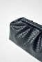 Alba Knitted Detailed Black Hand and Shoulder Bag - Clutch - 3