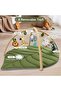 Leaf Shaped Baby Play Mat, Tummy Time Mat with 6 Detachable Toys for Sensory & Motor Skill D - 3