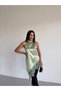 Women's Cagla Halter Neck Satin Blouse with Lace at the Bottom - 6