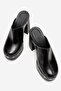 Women's Genuine Leather Clogs Slippers 6367 Black - 3