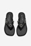Women's Flip-Flops with Thick Straps and Ethnic Buckle, Casual Slippers, Vontis Black - 7