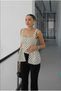 Stretch Fabric Detail Fitted at the Waist Square Neck Short Thin Straps Stylish Equivalent Polka Dot Pininterest Body Blouse - 6