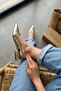 Liona Gold (3 cm Heeled) Pointed Toe Heeled Ballerinas - 2