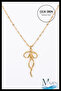 Bow Model Sequin Chain Steel Necklace |   Gold Color |   Women's Necklace Accessory