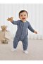 Isyiz Baby Patterned Snap Fastener Long Sleeve Jumpsuit 100% Cotton