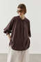 Drawstring Tencel Shirt Brown - 5
