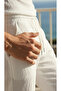 Men's White Short Sleeve Wrinkled Fabric T-Shirt and Sweatpants Set Combination - 5