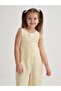 Linen V-Neck Children's Embroidered Jumpsuit 2-7 Years Yellow - 2