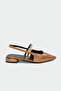 Noir Buckle Detailed Women's Copper Ballerinas